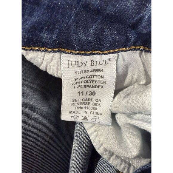 Judy Blue Skinny Fit Jeans Woman's 11/30 Distressed Denim Patched Ankle Blue - Picture 6 of 11